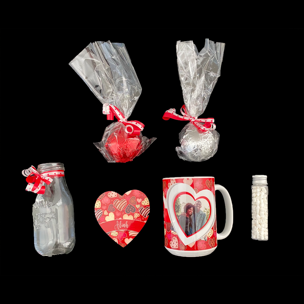 Hot Cocoa Bomb Valentine's Day Gift Set - Custom 1 Mug And 1 Coaster - Balloominators