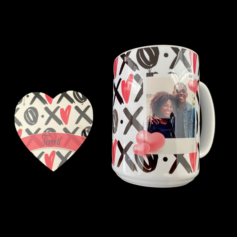 Hot Cocoa Bomb Valentine's Day Gift Set - Custom 1 Mug And 1 Coaster - Balloominators